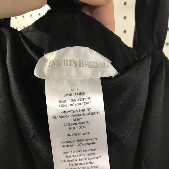 David's Bridal Black Bridesmaid Dress! Size 8! Style F14556 - Picture 6 of 6